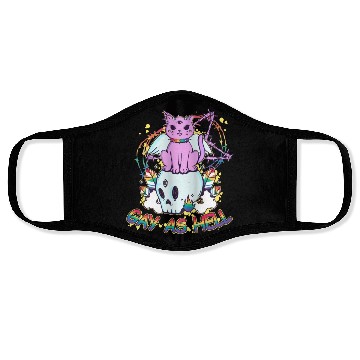 Discover Gay As Hell Creepy Cute Gay Pride Cat LGBT Rainbow Face Masks