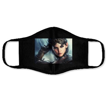 Discover Warrior princess wearing gothic plate fantasy art Face Masks