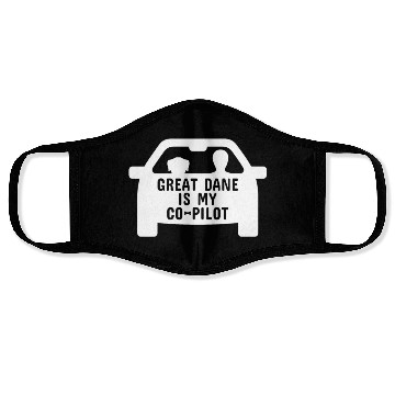 Discover Great Dane Is My Copilot Face Masks
