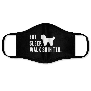 Discover Eat Sleep Walk Shih Tzu Face Masks