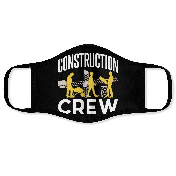 Discover Construction Crew Worker Teamwork Site Face Masks