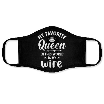 Discover I love my wife valentines day787 Face Masks