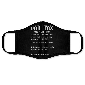 Discover Vintage Dad Tax Definition Men Funny Father's Day Face Masks
