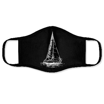 Discover Sailor Boating Anchor - Simple Line Drawing Sailbo Face Masks