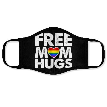 Discover Free Mom Hugs, LGBT Rainbow Heart Face Masks