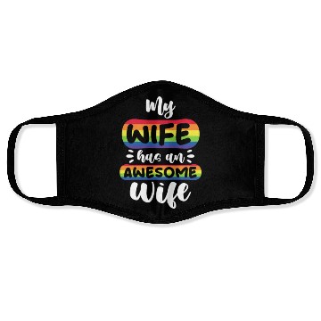 Discover My Wife Has An Awesome Wife, LGBT Rainbow Flag Face Masks