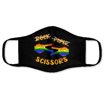 Discover Rock Paper Scissors, LGBT Rainbow Flag Face Masks