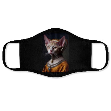 Discover Gold Queen Devon Rex Cat Breed Portrait Royal Rena Face Masks
