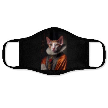 Discover Cornish Rex Prince Cat Breed Portrait Royal Renais Face Masks