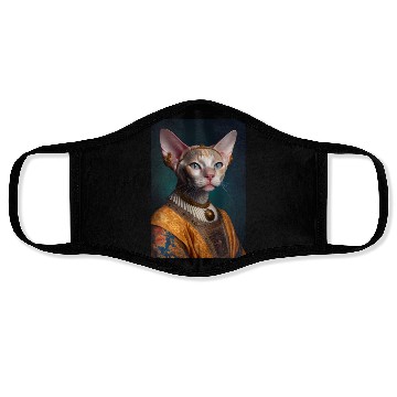 Discover Gold King Devon Rex Cat Breed Portrait Royal Renai Face Masks