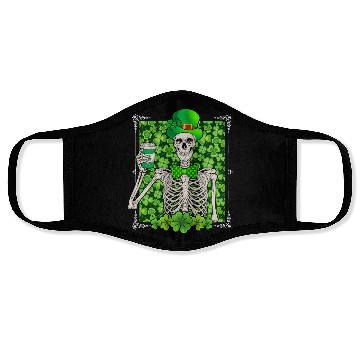 Discover St Patrick's Day Skeleton Shamrock Lucky Face Masks