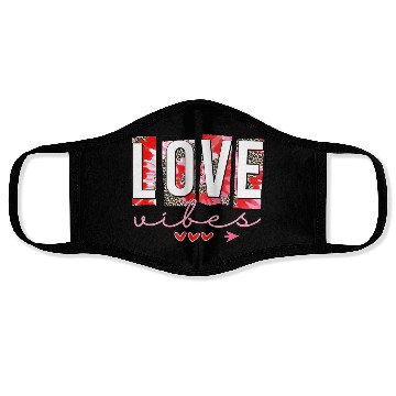 Discover Leopard print cheetah Love Vibes Face Masks Cupids Arrow