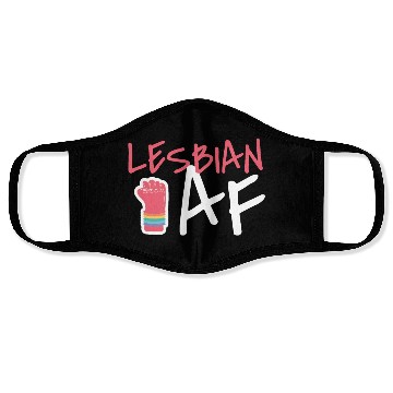 Discover Lesbian AF LGBT Graffiti Fist Pride Colors Face Masks