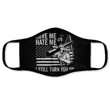 Discover Funny Electrical Lineman Saying Thank A Lineman Face Masks