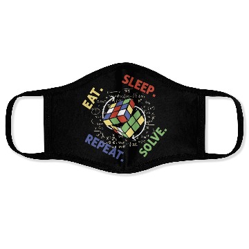 Discover Eat Sleep Solve Repeat Math Speed Cubing Genie Face Masks