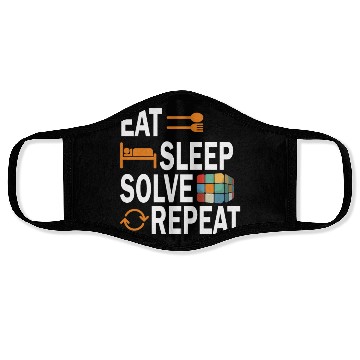 Discover Eat Sleep Solve Repeat Math Speed Cubing Genie Face Masks