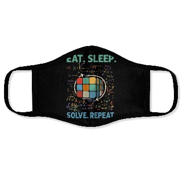 Discover Eat Sleep Solve Repeat Math Speed Cubing Genie Face Masks