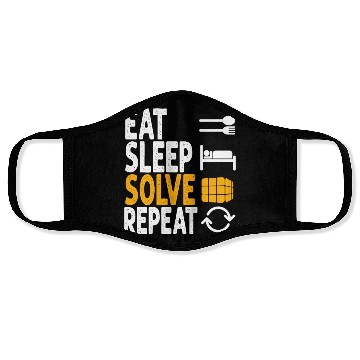 Discover Eat Sleep Solve Repeat Math Speed Cubing Genie Face Masks