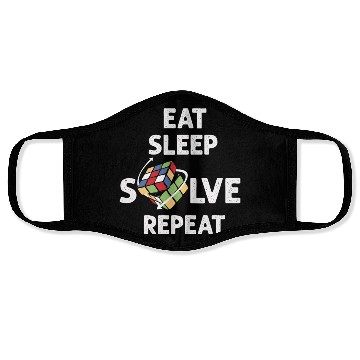 Discover Eat Sleep Solve Repeat Math Speed Cubing Genie Face Masks