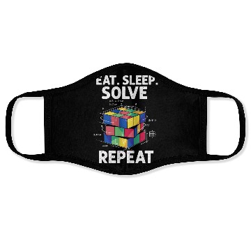 Discover Eat Sleep Solve Repeat Math Speed Cubing Genie Face Masks