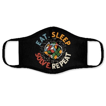 Discover Eat Sleep Solve Repeat Math Speed Cubing Genie Face Masks