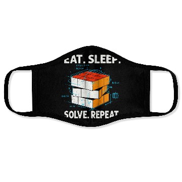 Discover Eat Sleep Solve Repeat Math Speed Cubing Genie Face Masks