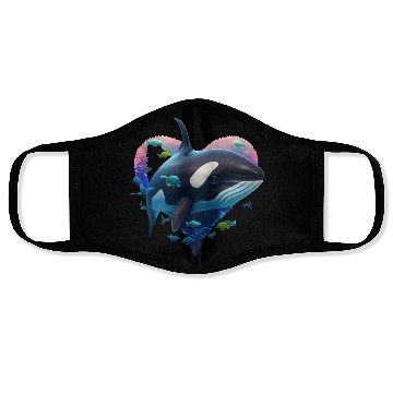 Discover Orca Is My Valentine Face Masks