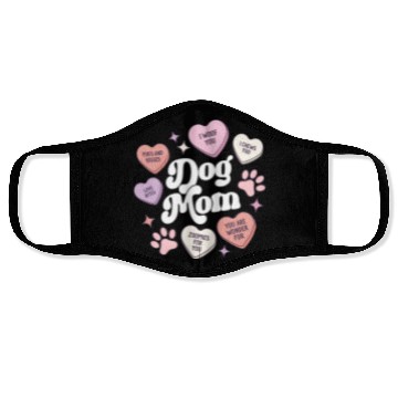 Discover Dog Mom Valentines Day Candy Hearts Galentines Face Masks