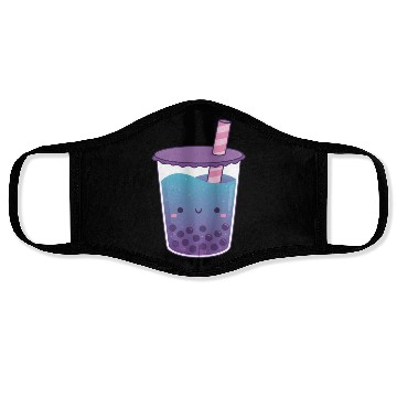 Discover Cute Galaxy Butterfly Pea Flower Boba Tea Doodle Face Masks