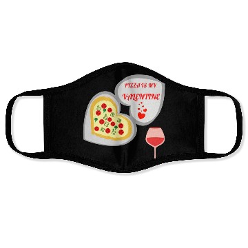 Discover Pizza is my valentine2007 Face Masks