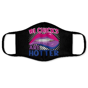 Discover Bi Chicks Are Hotter Bisexual Pride Flag Lips Face Masks