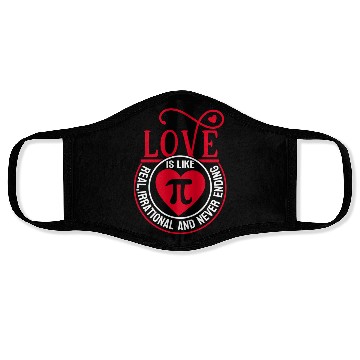 Discover Funny Love is Like Pi Day Face Masks Math Pi Day 3 14