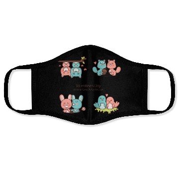 Discover Love Axolotl Pink Valentine Day Salamander Lover. Face Masks