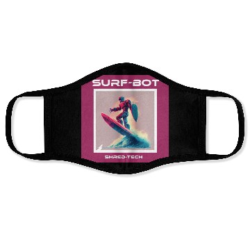Discover Duotone Robot Surfer Face Masks
