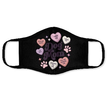 Discover Dog Mom Valentines Day Candy Hearts Galentines Face Masks