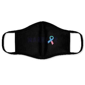 Discover Thyroid Cancer Warrior Men Pink Blue Teal Ribbon Face Masks