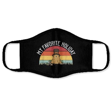 Discover Retro Groundhog Day Gifts Groundhog Day Face Masks