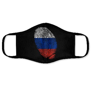 Discover Russian flag fingerprints Face Masks