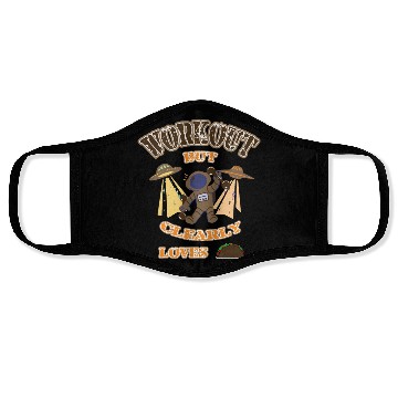 Discover workout but clearly loves tacos Face Masks