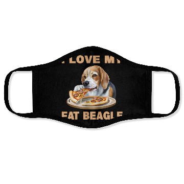 Discover I Love My Fat Beagle Face Masks