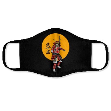 Discover Japanese samurai warrior yellow mask Face Masks