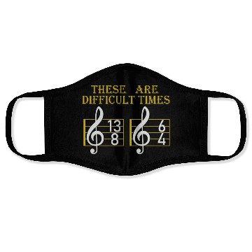 Discover These Are Difficult Times Funny Music Pun Face Masks