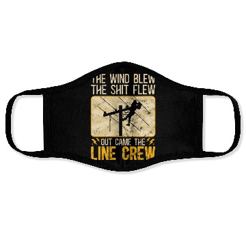 Discover Funny Electrical Lineman Saying Thank A Lineman Face Masks