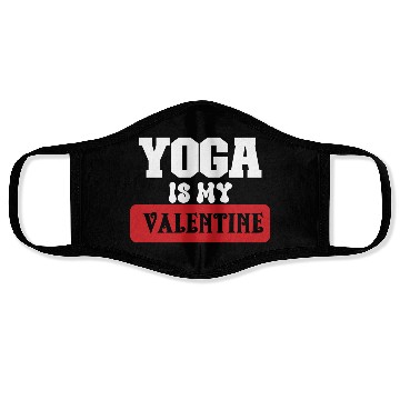 Discover yoga is my valentine Face Masks