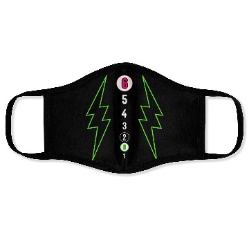 Discover GREEN LIGHTNING BOLT MOTORCYCLE SHIFT PATTERN Face Masks