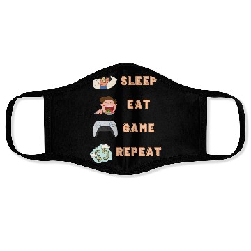 Discover sleep eat game repeat PlayStation Face Masks