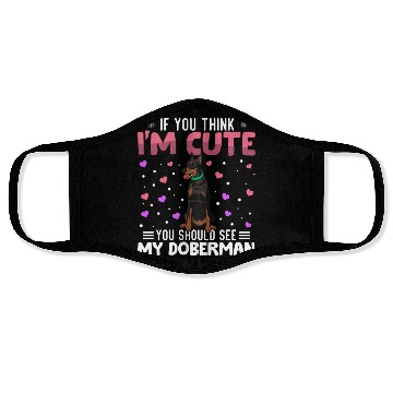 Discover Doberman Heart Valentine's Day Animal For Womens Face Masks