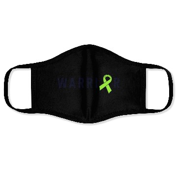 Discover Warrior Lime Green Awareness Ribbon Lyme Disease Face Masks
