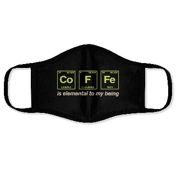 Discover COFFEE - with elements of the periodic table Face Masks
