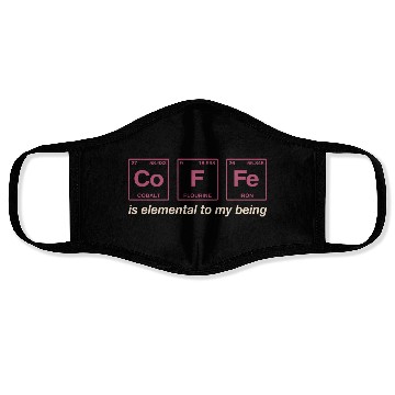 Discover COFFEE - with elements of the periodic table Face Masks